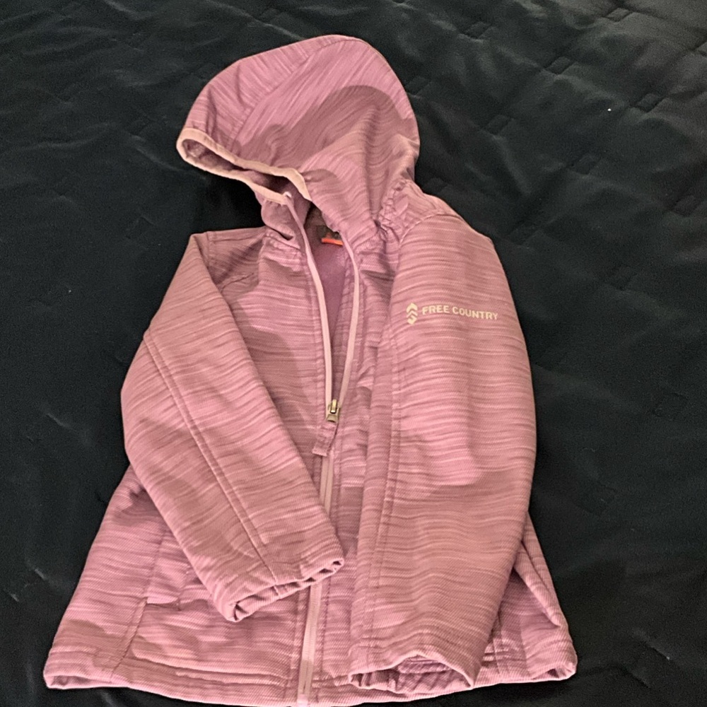 Free Country Kids Purple Hooded Raincoat